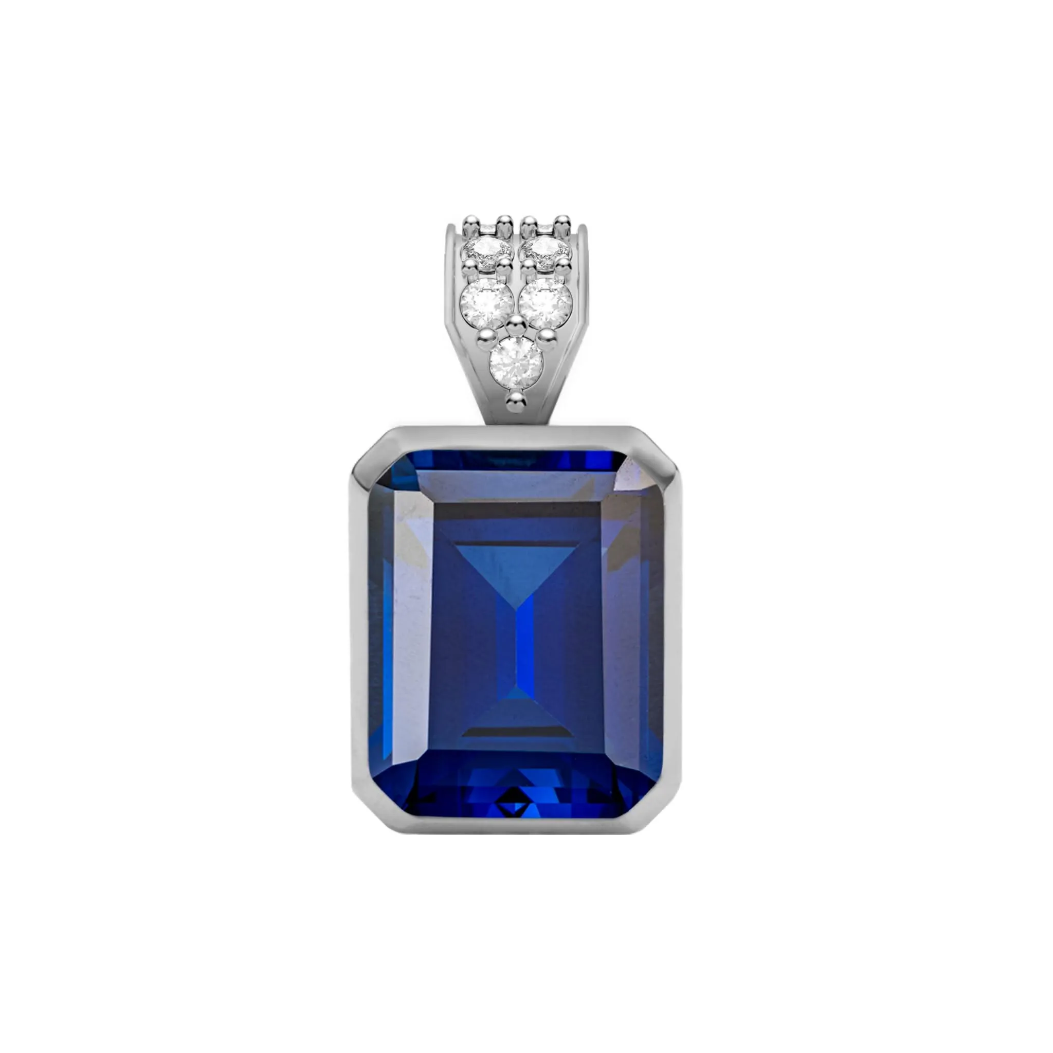 Warren Sapphire Pendant with Diamond Bail in 14k Gold (September) sold by Haverhill product image thumbnail 5