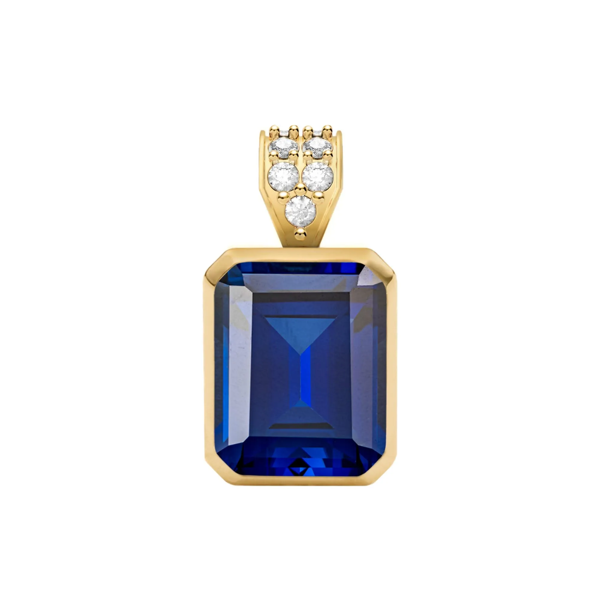 Warren Sapphire Pendant with Diamond Bail in 14k Gold (September) sold by Haverhill