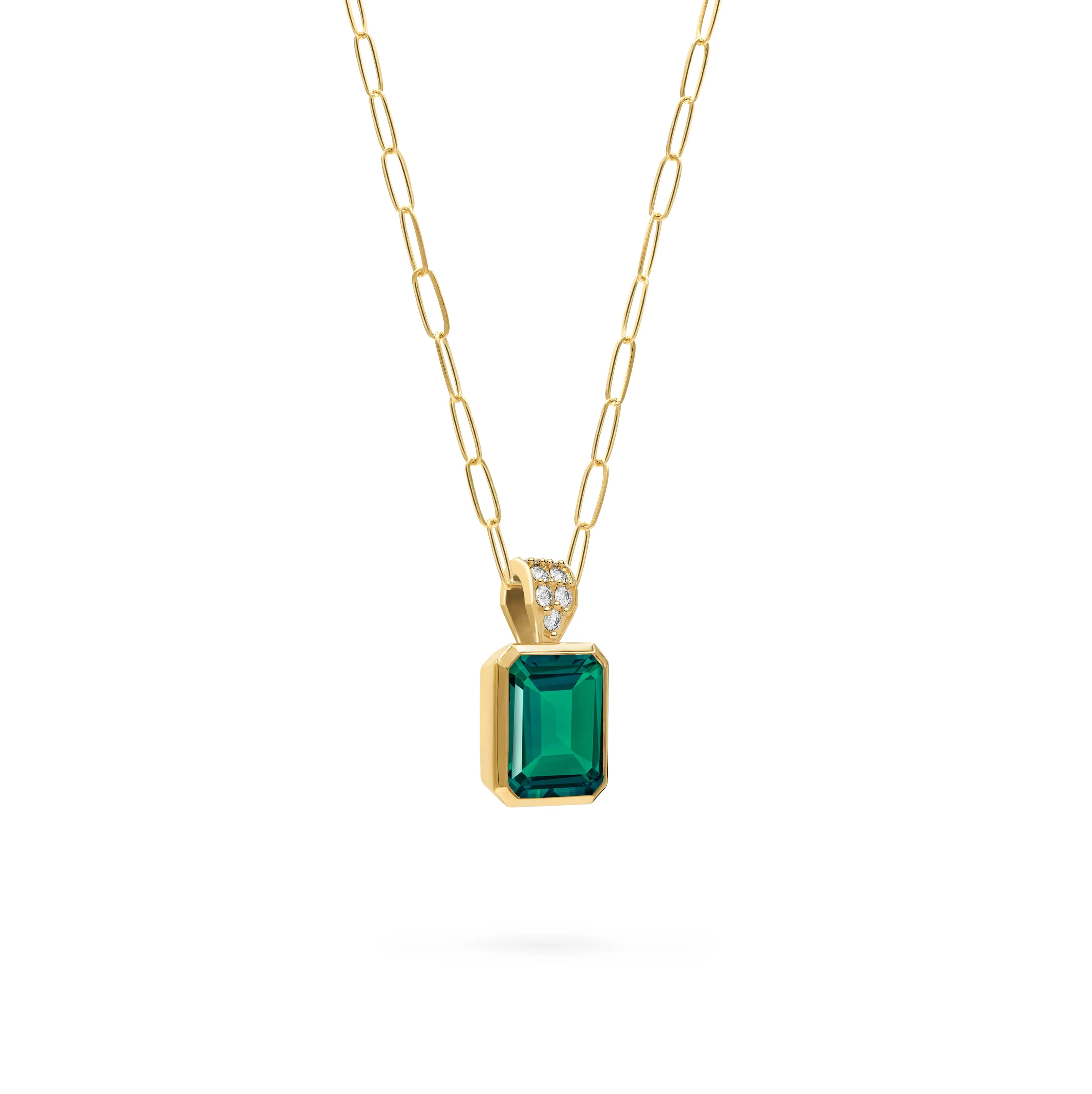 Warren Emerald Pendant with Diamond Bail in 14k Gold (May) sold by Haverhill product image thumbnail 4
