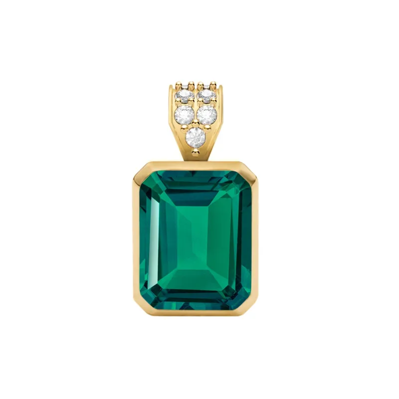 Warren Emerald Pendant with Diamond Bail in 14k Gold (May) sold by Haverhill