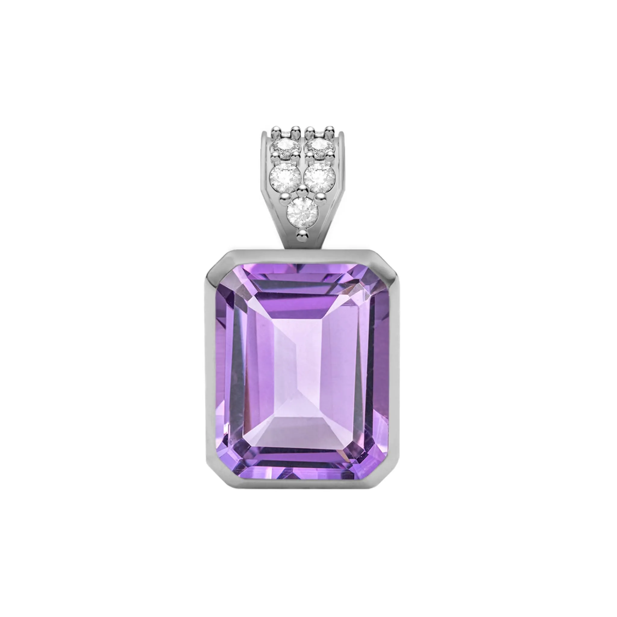 Warren Amethyst Pendant with Diamond Bail in 14k Gold (February) sold by Haverhill product image thumbnail 5