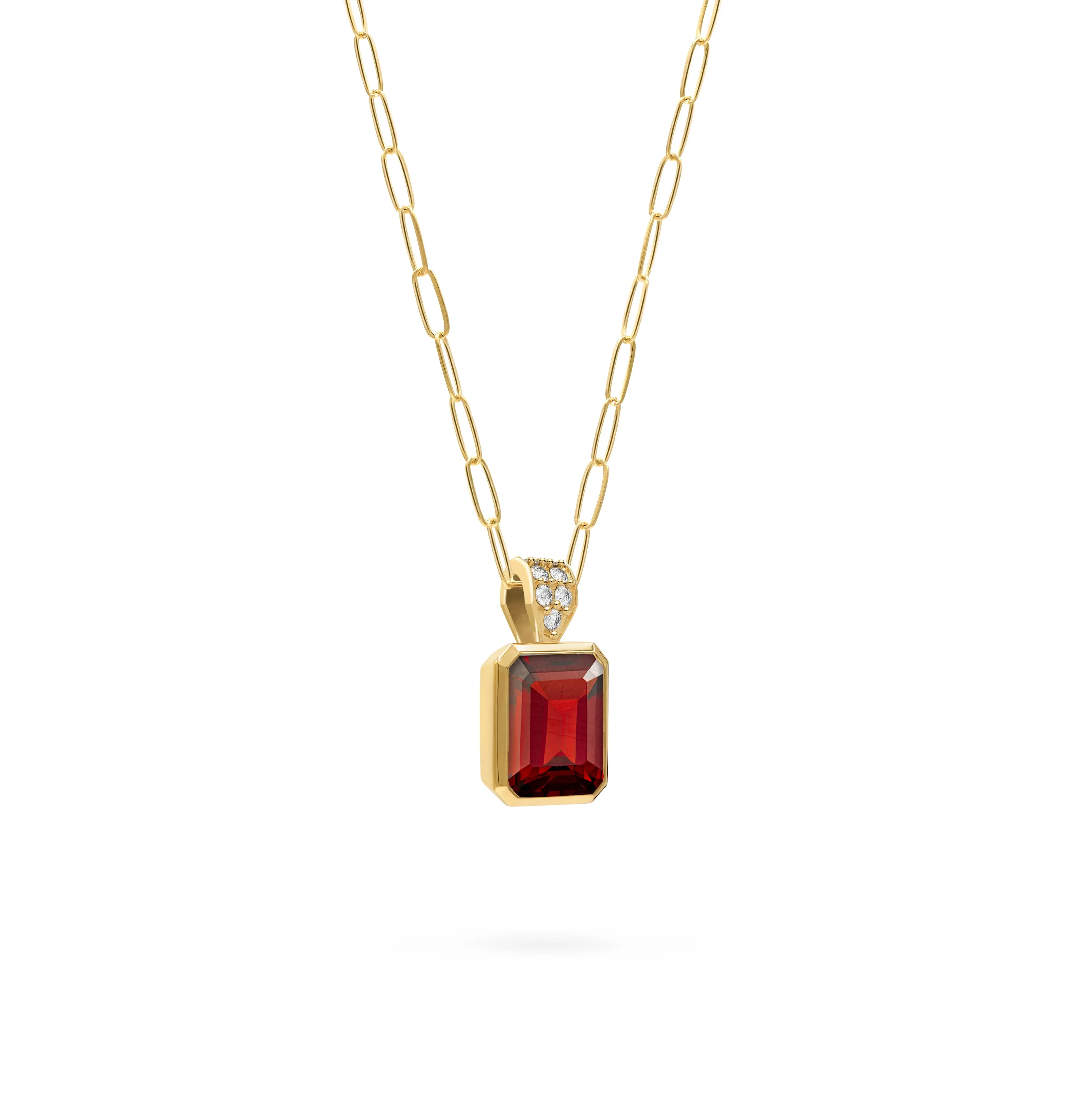Warren Garnet Pendant with Diamond Bail in 14k Gold (January) sold by Haverhill product image thumbnail 4