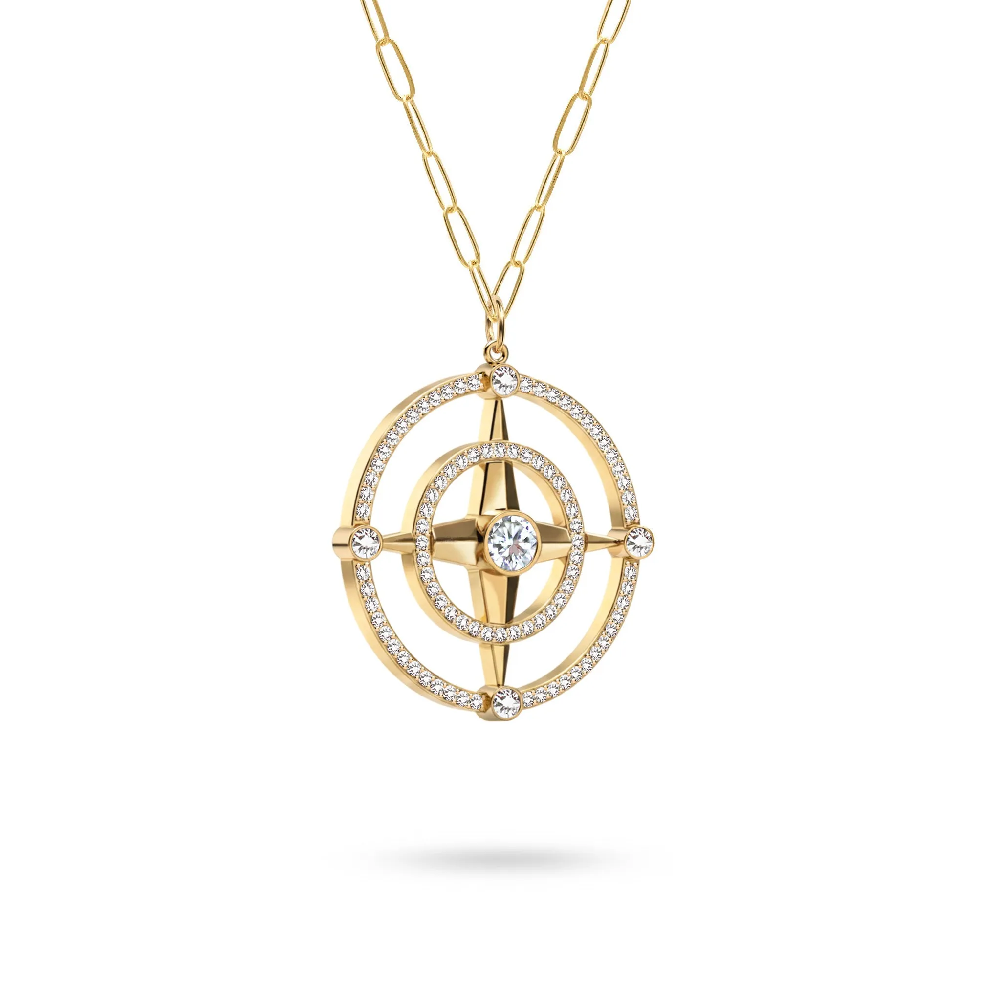 Large Compass Birthstone Pendant in 14k Gold sold by Haverhill product image thumbnail 5