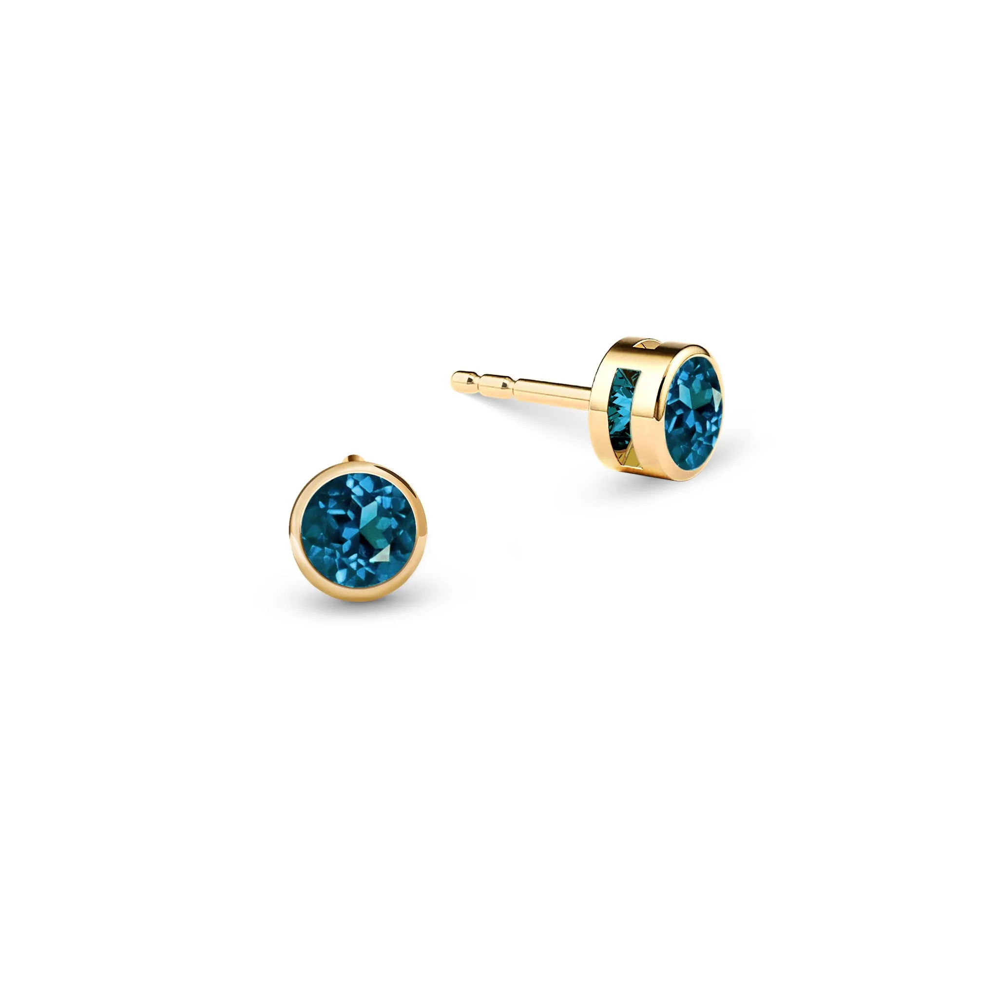 Barrington Atlantic Blue Topaz Stud Earrings in 14k Gold (December) sold by Haverhill