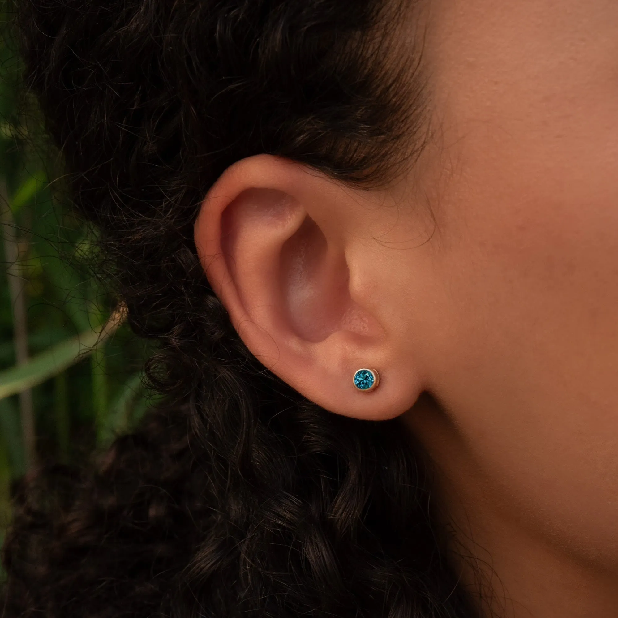 Barrington Atlantic Blue Topaz Stud Earrings in 14k Gold (December) sold by Haverhill product image thumbnail 3