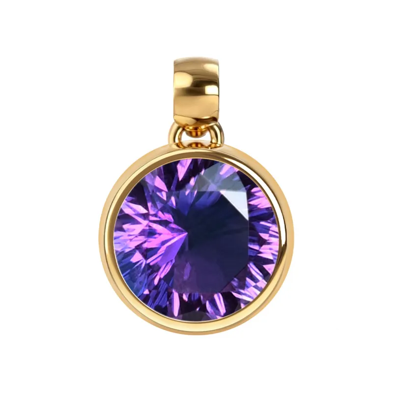 Jamestown Amethyst Pendant in 14k Gold (February) made by Haverhill