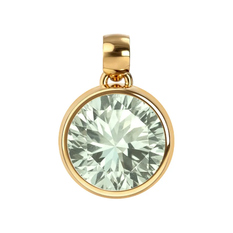 Jamestown Green Amethyst Pendant in 14k Gold (February) made by Haverhill