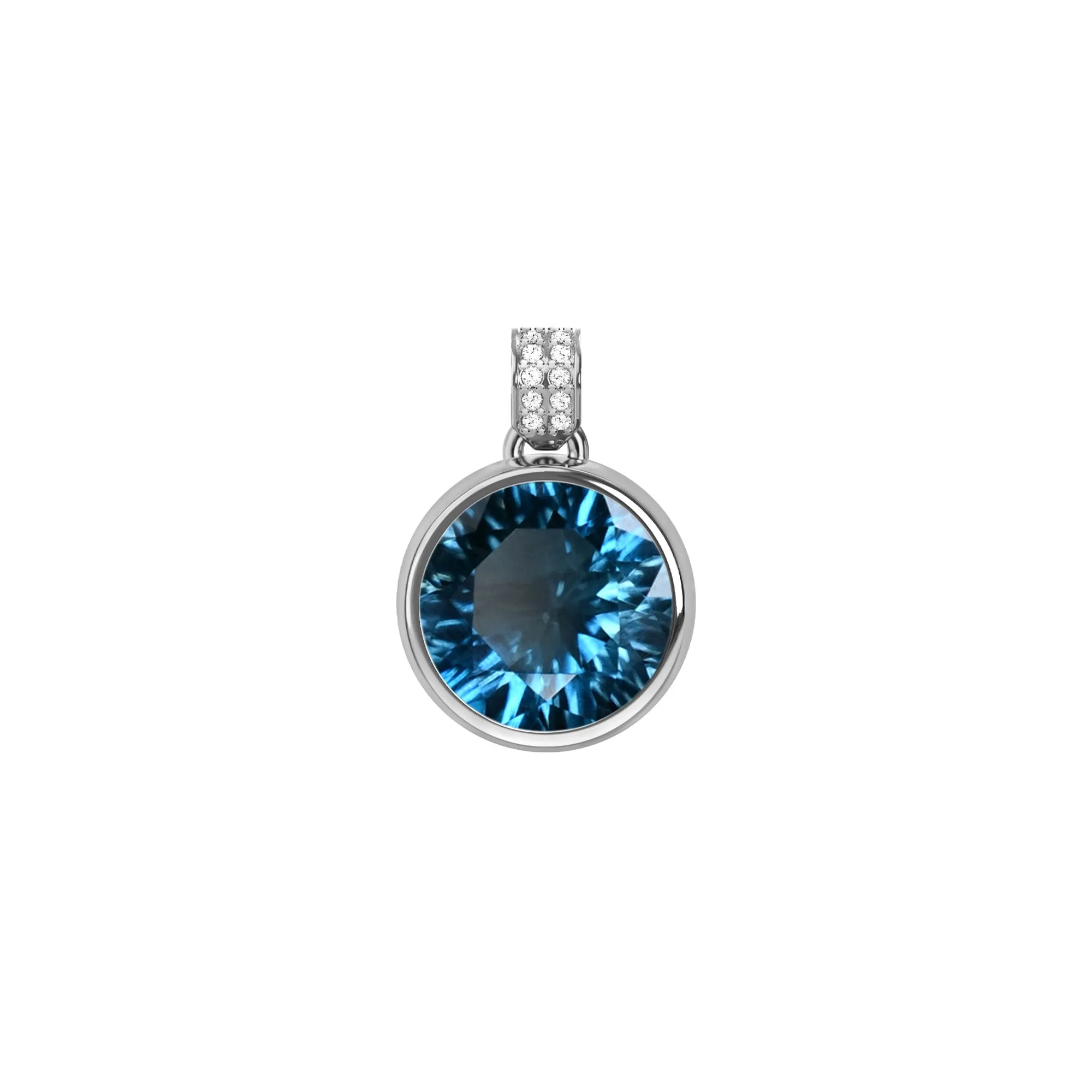Jamestown Atlantic Blue Topaz Pendant with Diamond Bail in 14k Gold (December) sold by Haverhill product image thumbnail 5