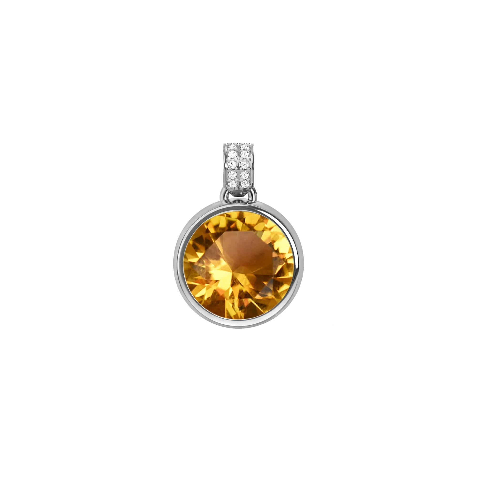 Jamestown Citrine Pendant with Diamond Bail in 14k Gold (November) sold by Haverhill product image thumbnail 5