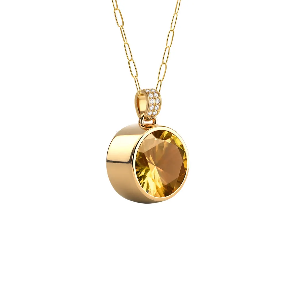 Jamestown Citrine Pendant with Diamond Bail in 14k Gold (November) sold by Haverhill product image thumbnail 4