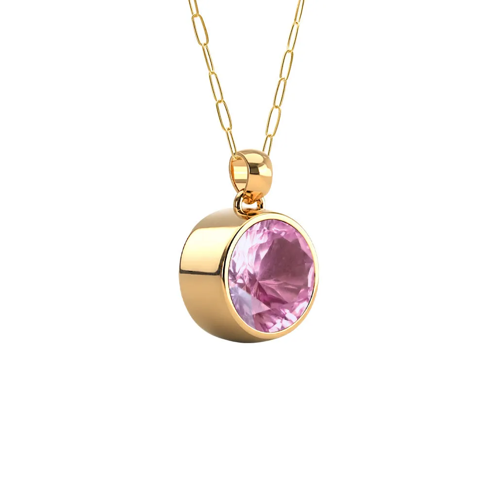 Jamestown Pink Sapphire Pendant with Diamond Bail in 14k Gold (October) sold by Haverhill product image thumbnail 4
