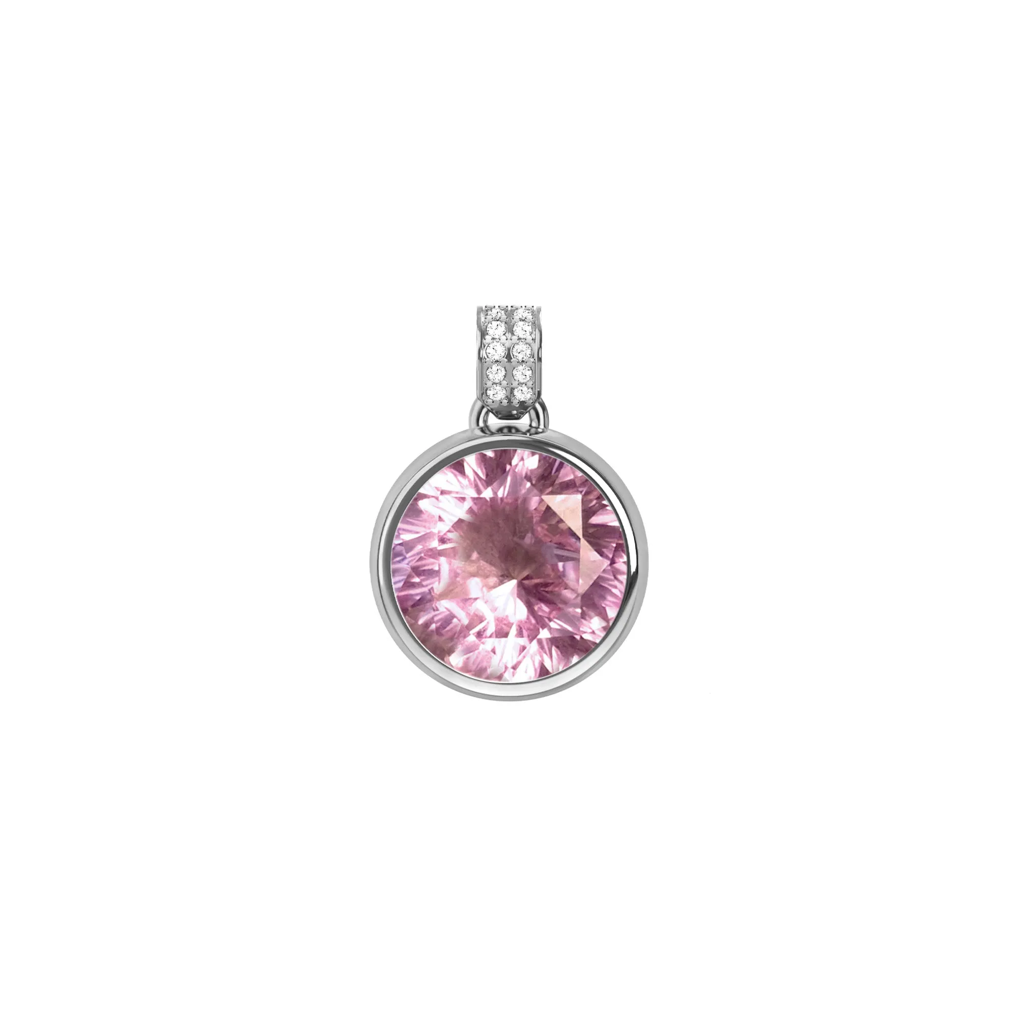 Jamestown Pink Sapphire Pendant with Diamond Bail in 14k Gold (October) sold by Haverhill product image thumbnail 5