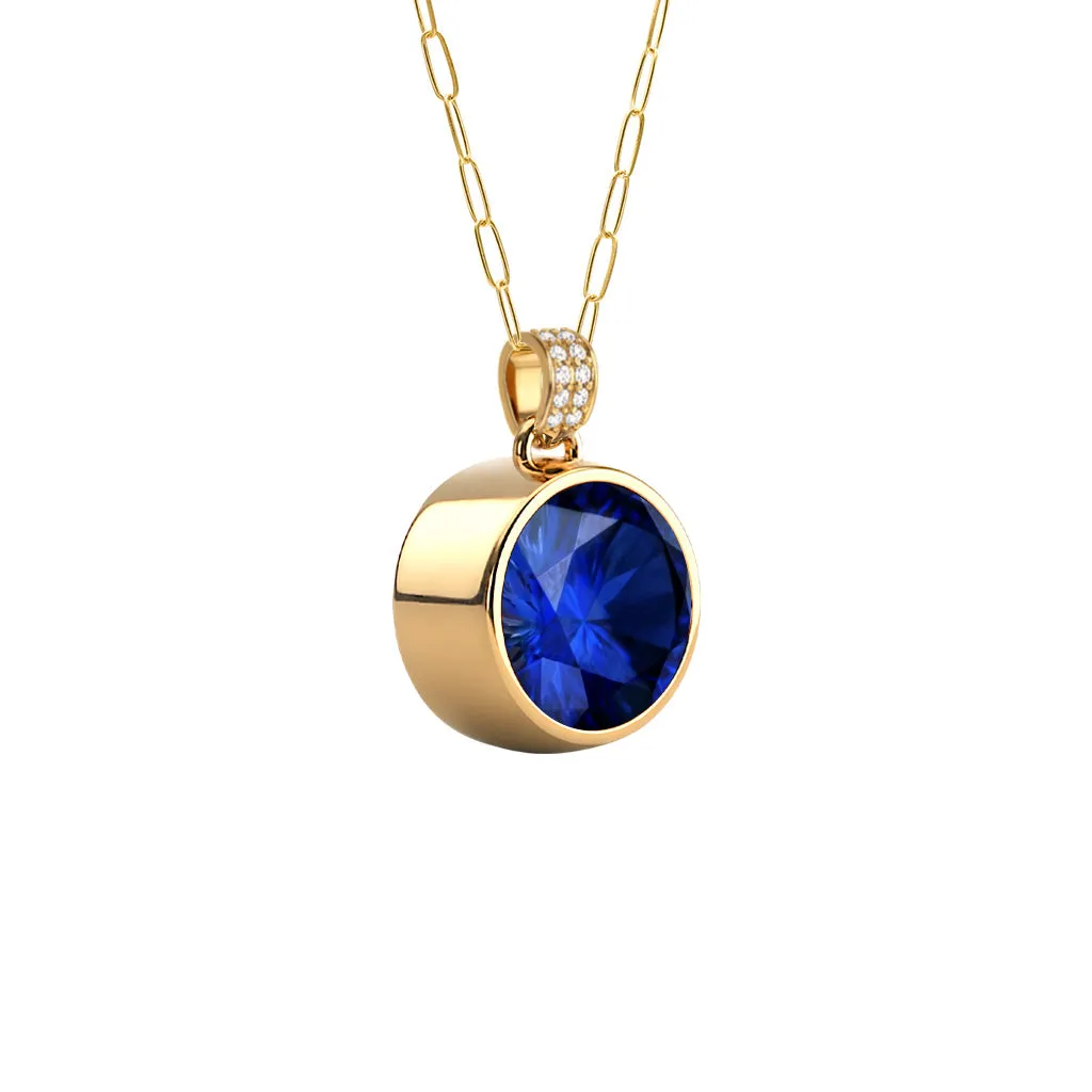 Jamestown Sapphire Pendant with Diamond Bail in 14k Gold (September) sold by Haverhill product image thumbnail 4