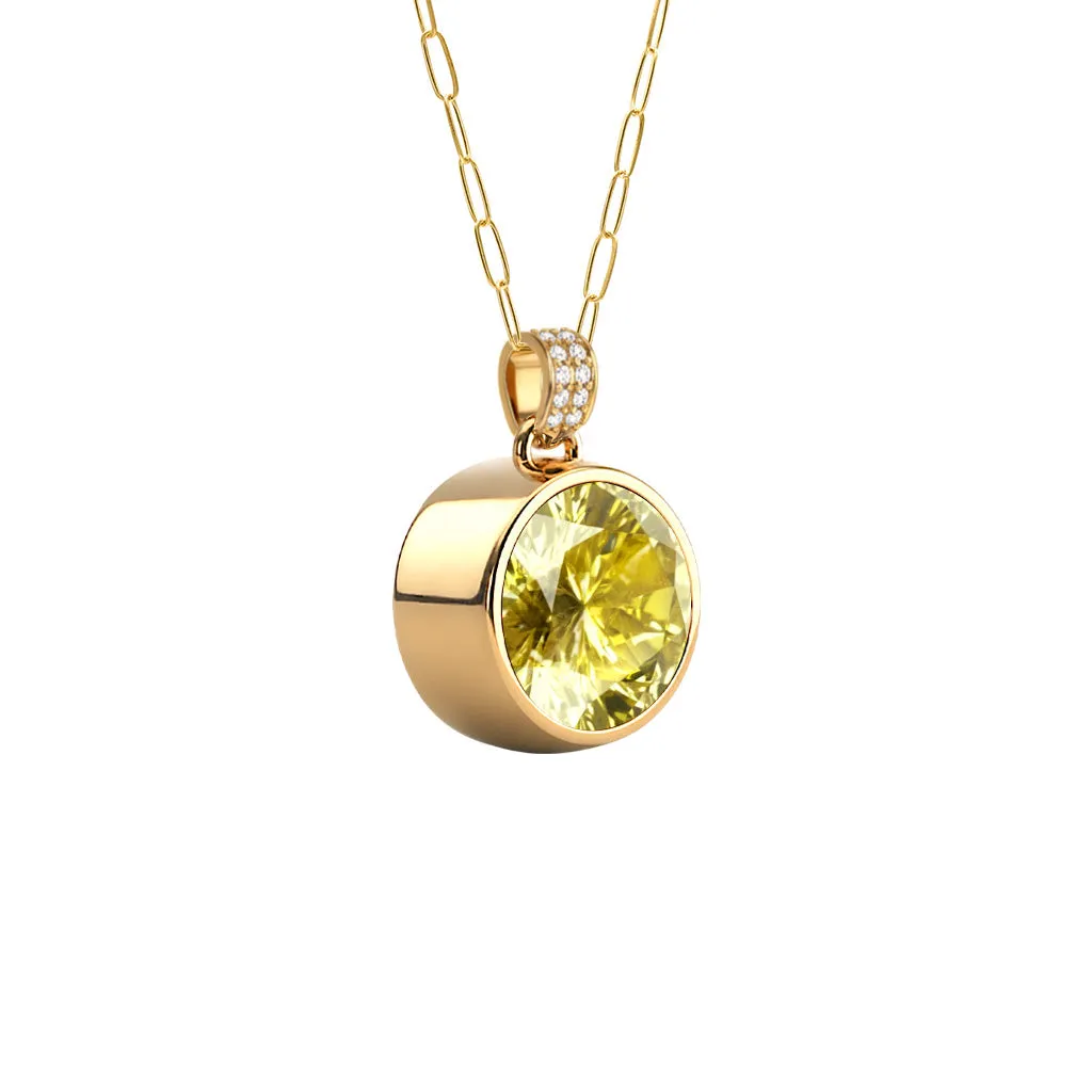 Jamestown Lemon Verbena Quartz Pendant with Diamond Bail in 14k Gold (August) sold by Haverhill product image thumbnail 4