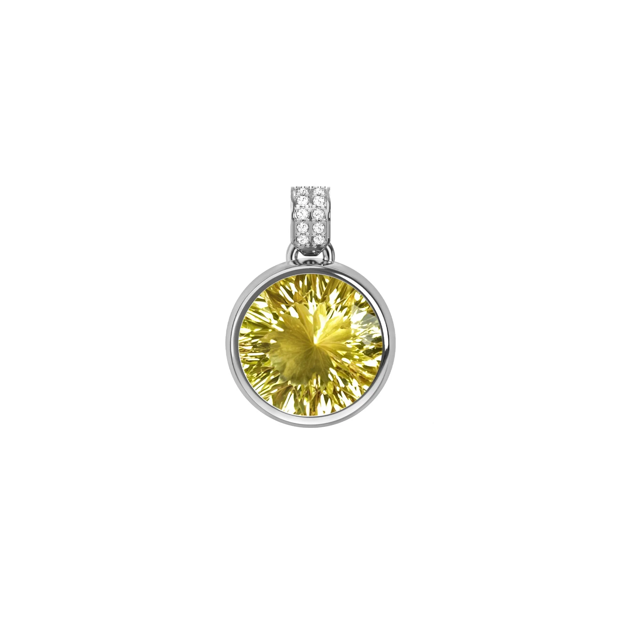 Jamestown Lemon Verbena Quartz Pendant with Diamond Bail in 14k Gold (August) sold by Haverhill product image thumbnail 5