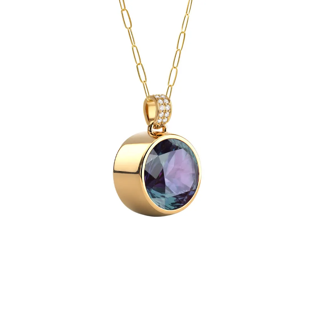 Jamestown Alexandrite Pendant with Diamond Bail in 14k Gold (June) sold by Haverhill product image thumbnail 4