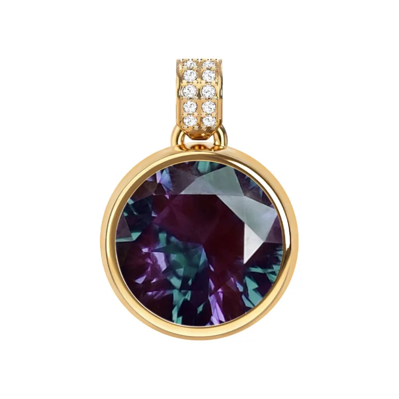 Jamestown Alexandrite Pendant with Diamond Bail in 14k Gold (June) made by Haverhill
