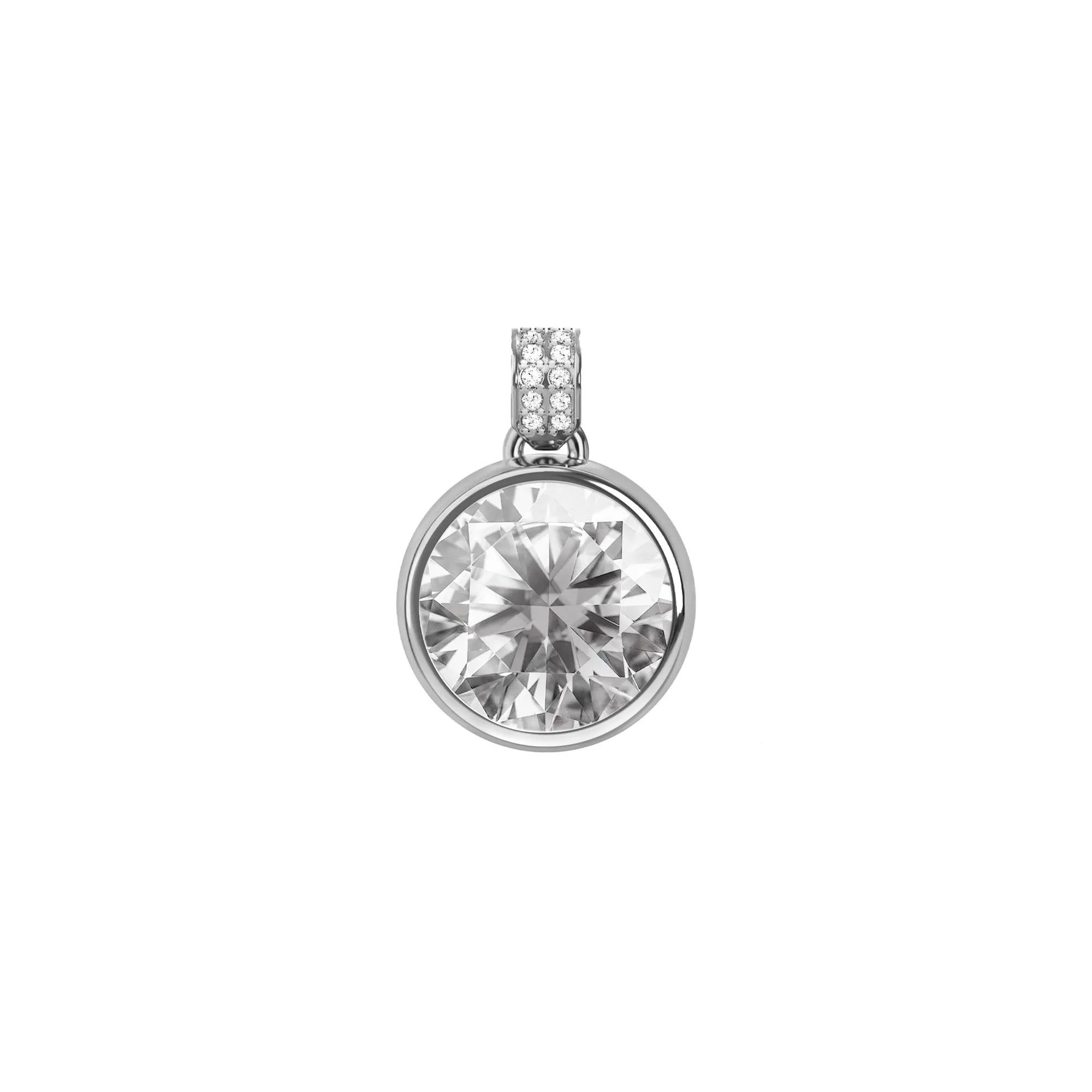 Jamestown White Topaz Pendant with Diamond Bail in 14k Gold (April) sold by Haverhill product image thumbnail 5