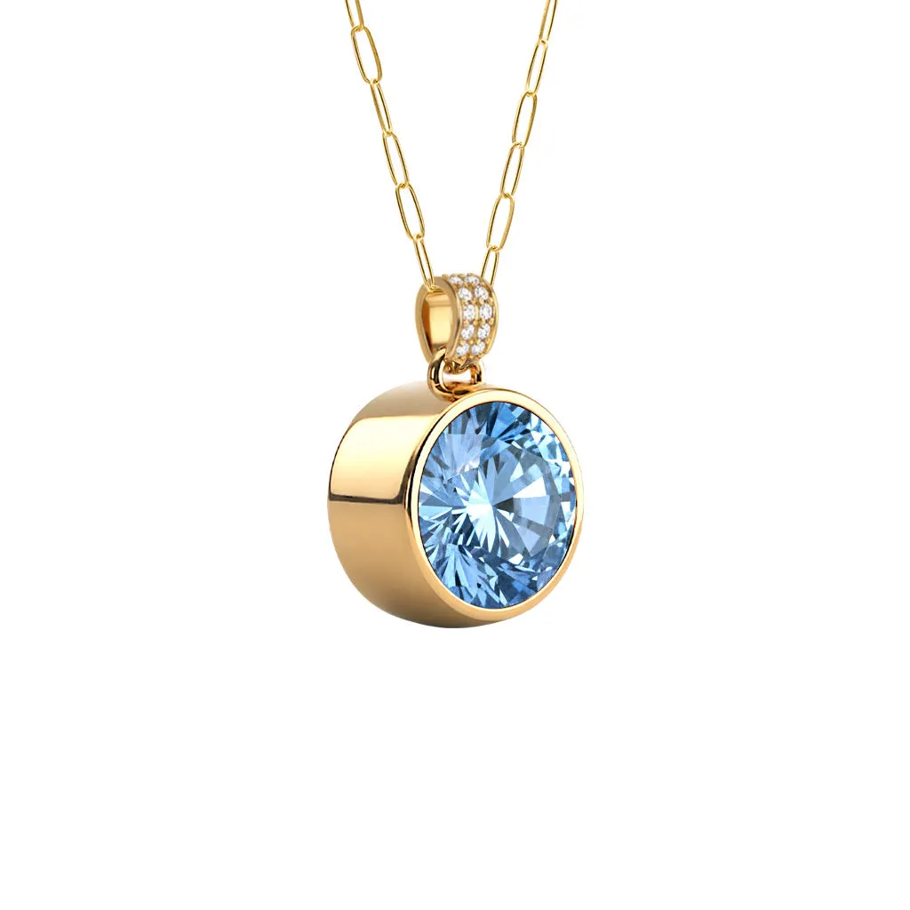 Jamestown Aquamarine Pendant with Diamond Bail in 14k Gold (March) sold by Haverhill product image thumbnail 4