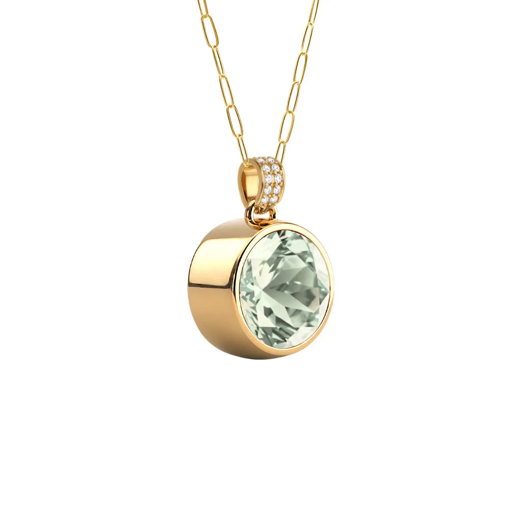 Jamestown Green Amethyst Pendant with Diamond Bail in 14k Gold (February) sold by Haverhill product image thumbnail 4