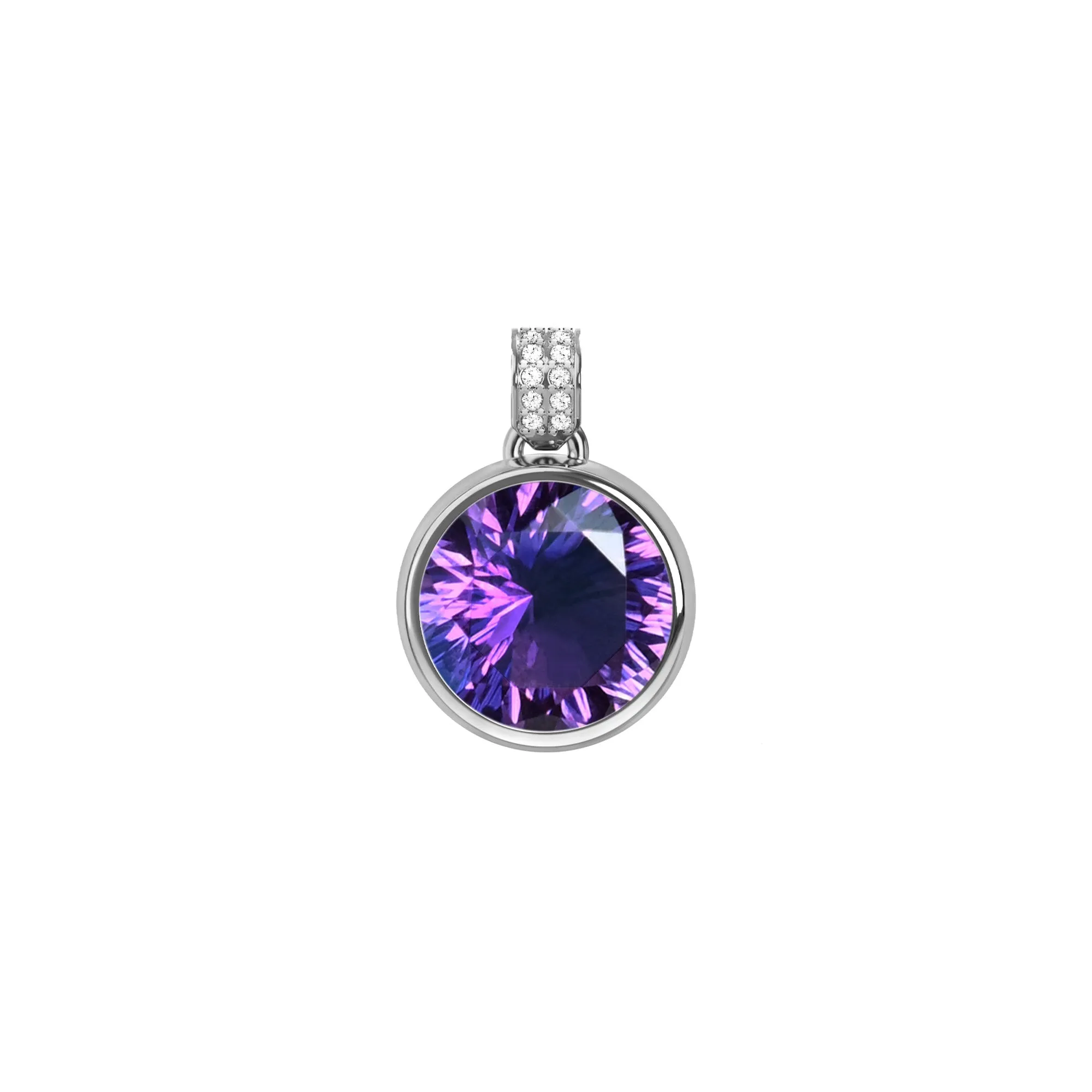 Jamestown Amethyst Pendant with Diamond Bail in 14k Gold (February) sold by Haverhill product image thumbnail 5