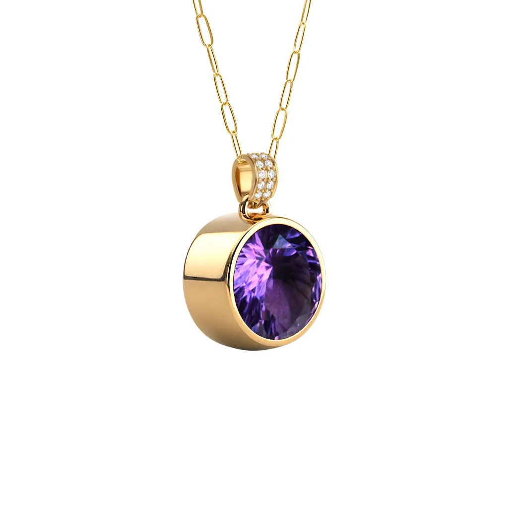 Jamestown Amethyst Pendant with Diamond Bail in 14k Gold (February) sold by Haverhill product image thumbnail 4