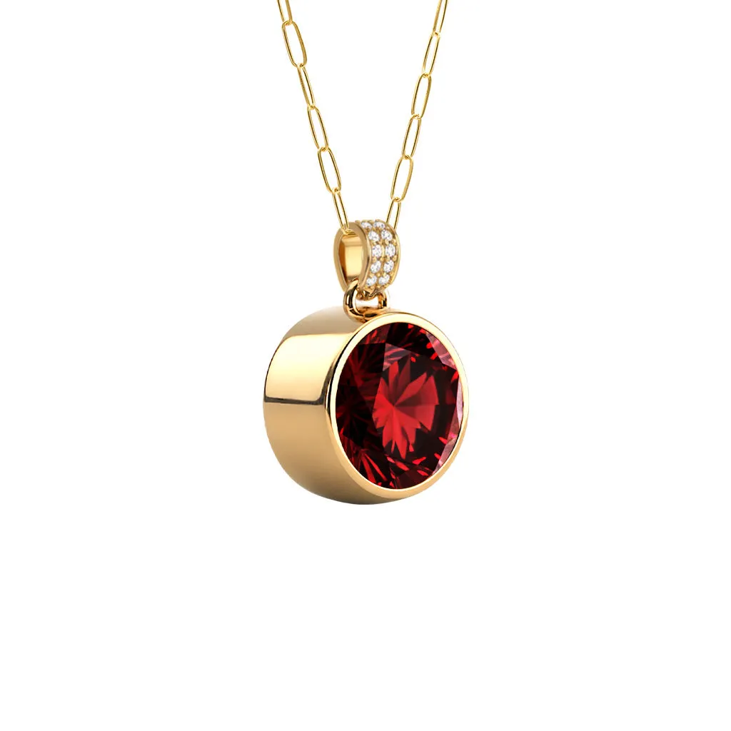 Jamestown Garnet Pendant with Diamond Bail in 14k Gold (January) sold by Haverhill product image thumbnail 4