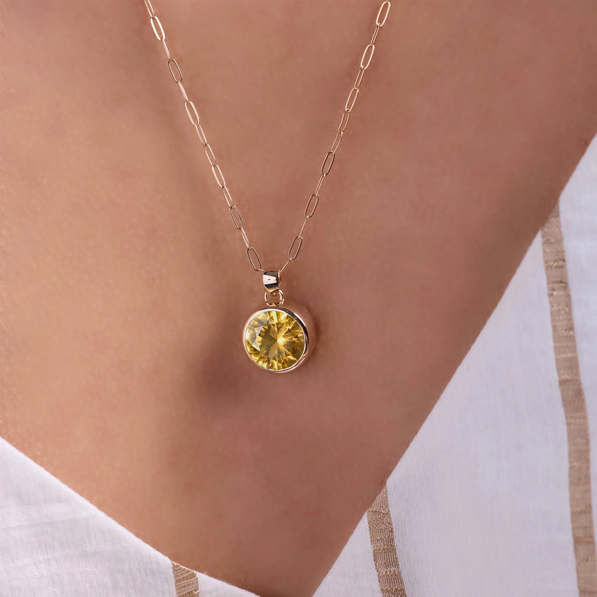 Jamestown Citrine Pendant in 14k Gold (November) sold by Haverhill product image thumbnail 3
