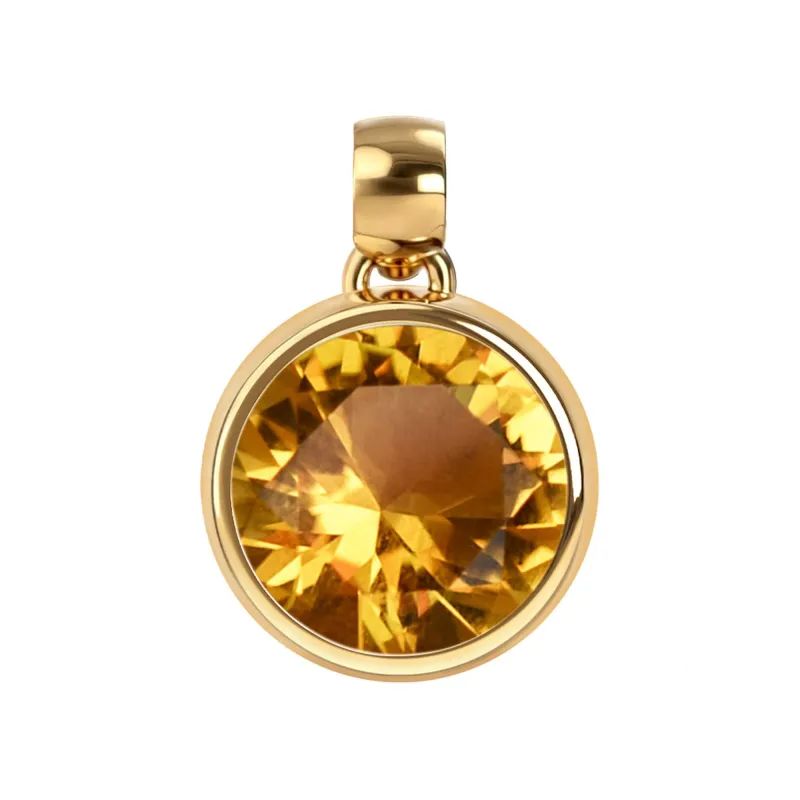 Jamestown Citrine Pendant in 14k Gold (November) made by Haverhill