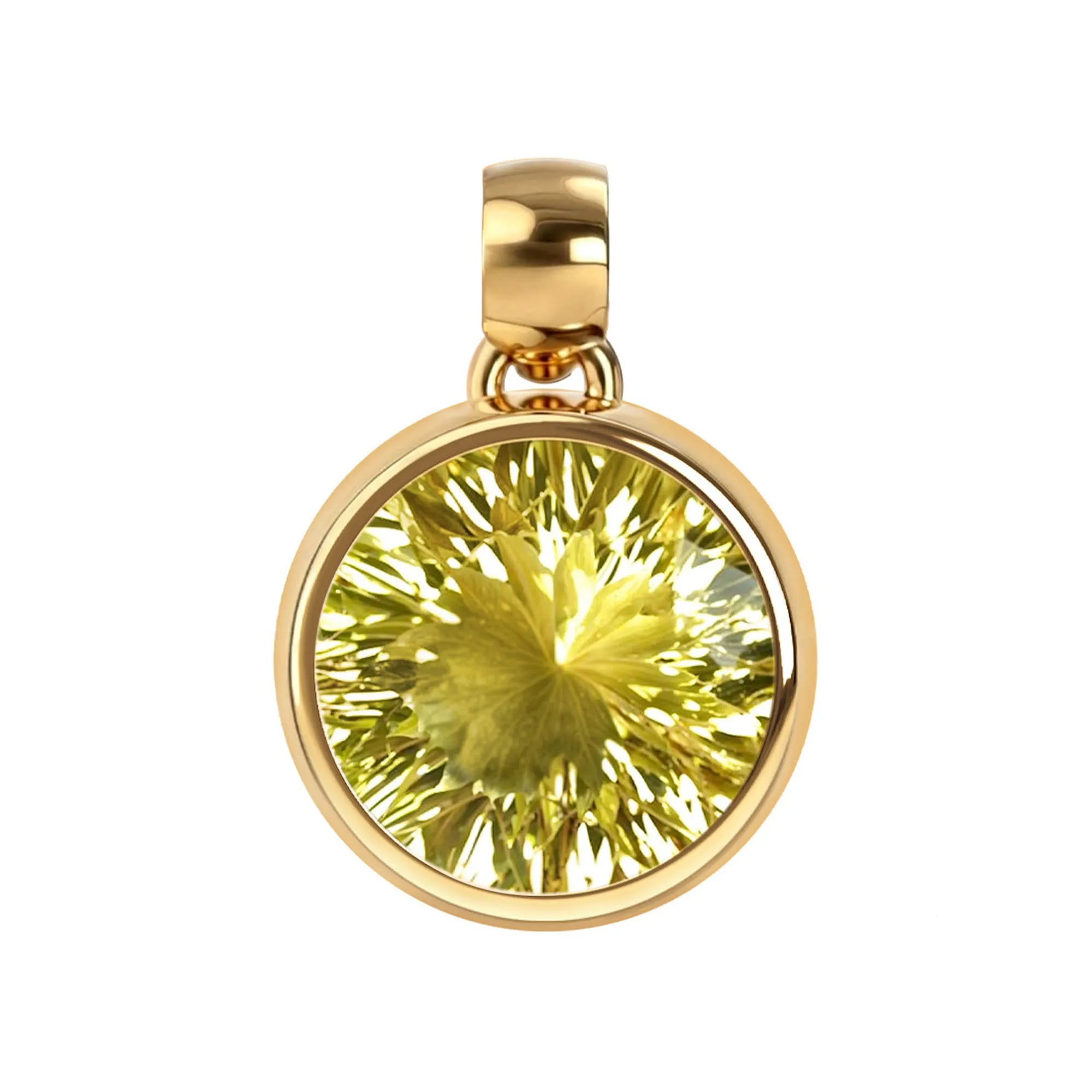 Jamestown Lemon Verbena Quartz Pendant in 14k Gold (August) sold by Haverhill