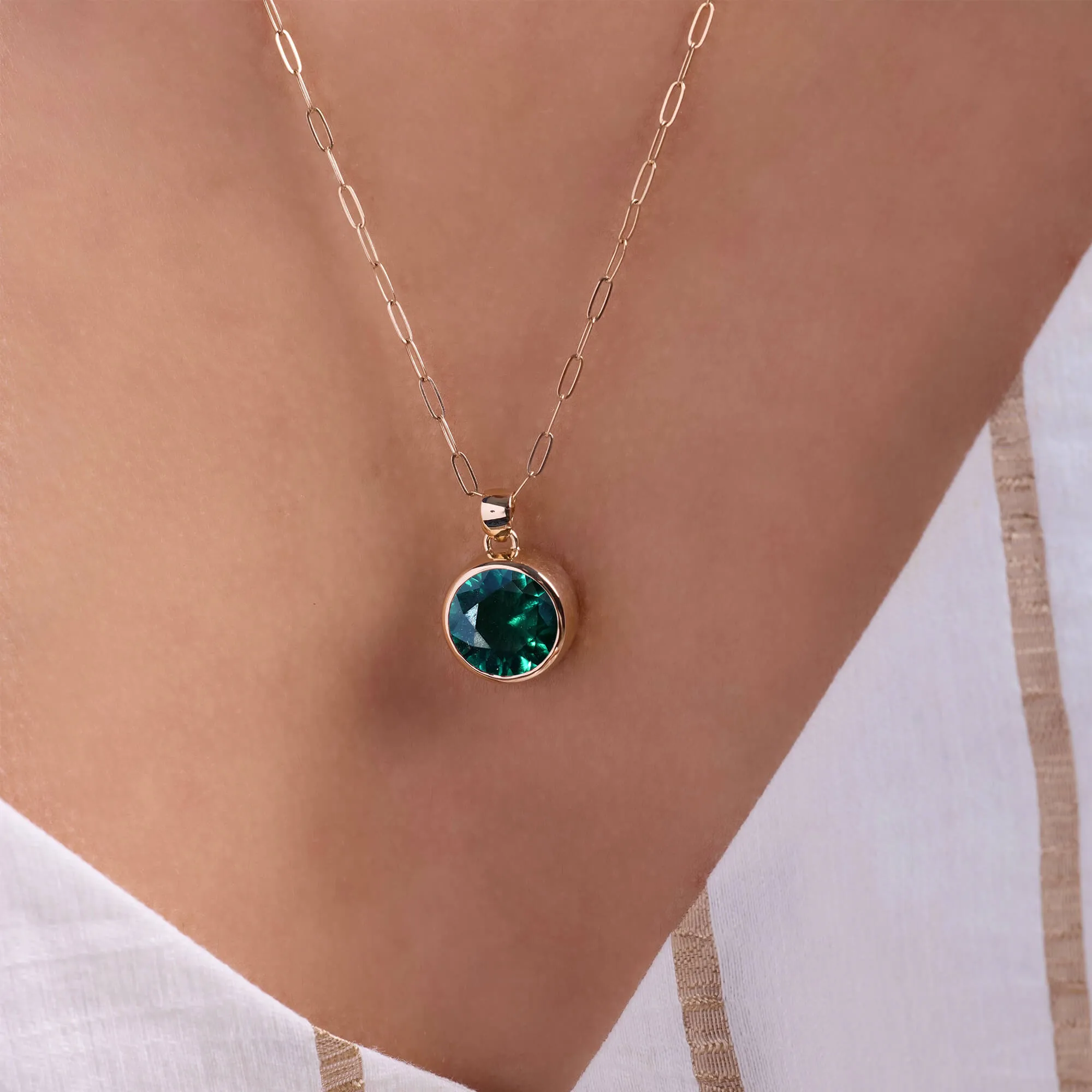 Jamestown Emerald Pendant in 14k Gold (May) sold by Haverhill product image thumbnail 3
