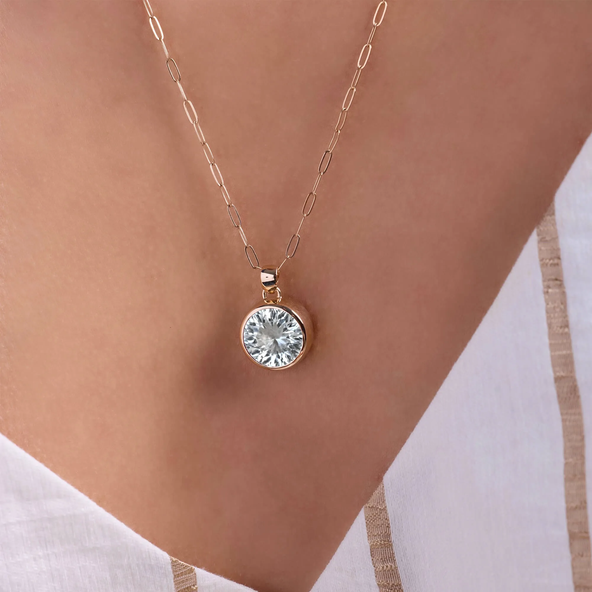 Jamestown White Topaz Pendant in 14k Gold (April) sold by Haverhill product image thumbnail 3