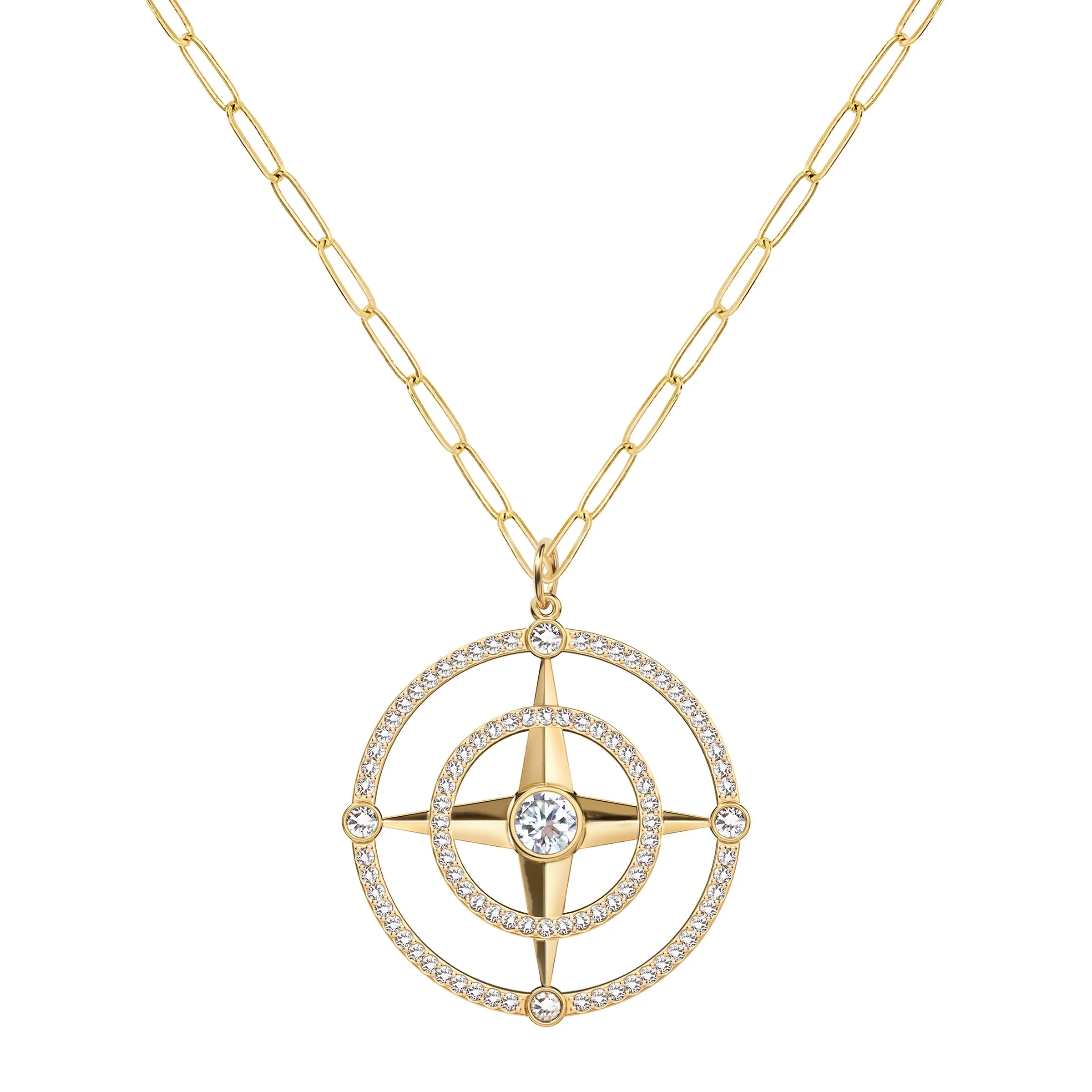 Large Compass Diamond Pendant in 14k Gold (April) sold by Haverhill product image thumbnail 5