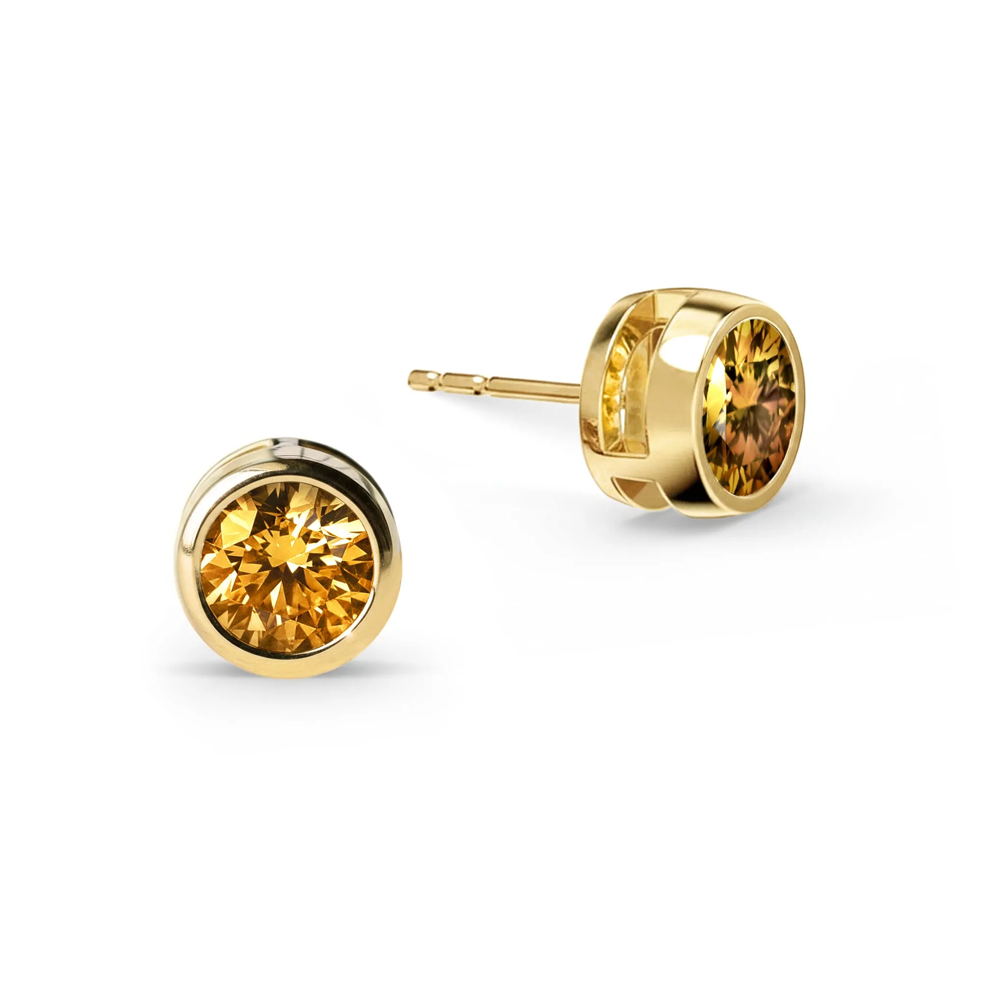 Jamestown Citrine Stud Earrings in 14k Gold (November) sold by Haverhill