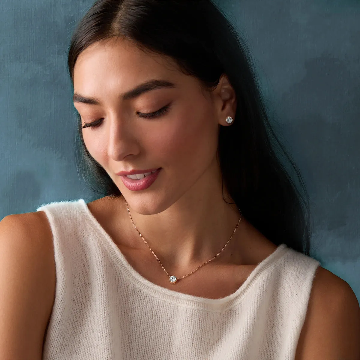 Jamestown White Topaz Stud Earrings in 14k Gold (April) sold by Haverhill product image thumbnail 3