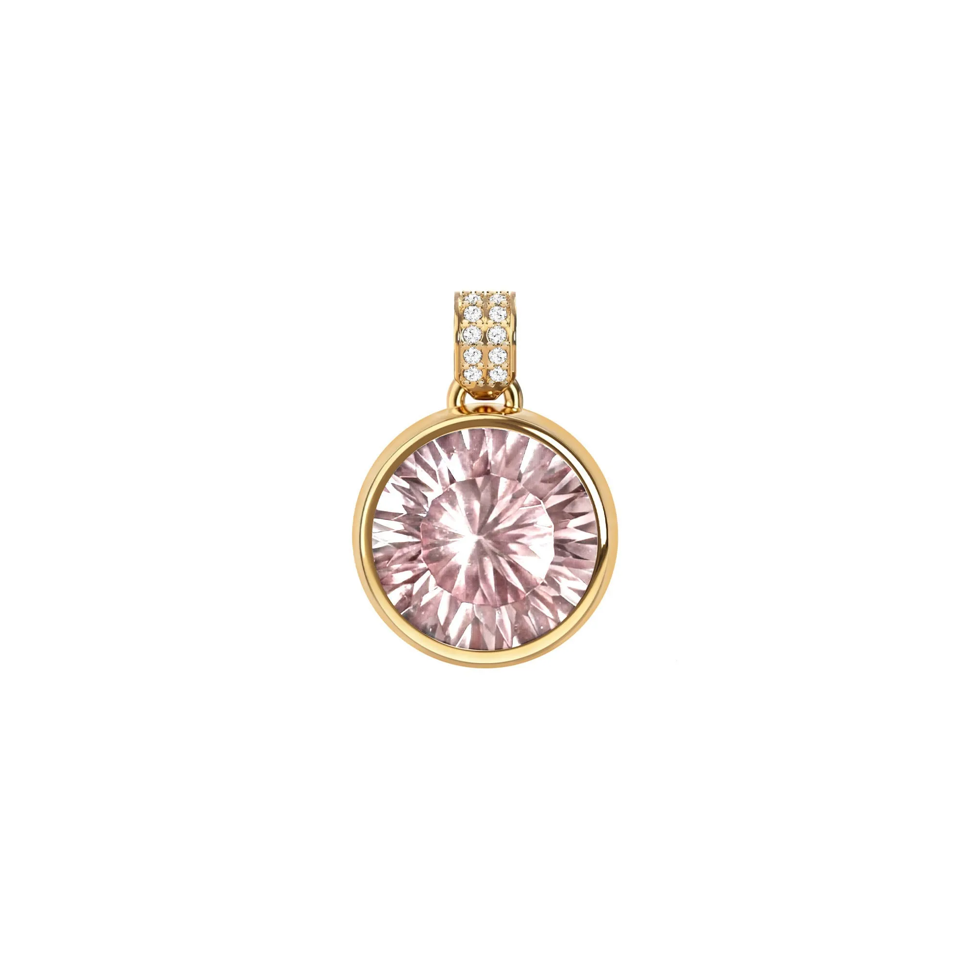 Jamestown Blush Sapphire Pendant with Diamond Bail in 14k Gold (October) sold by Haverhill product image thumbnail 4