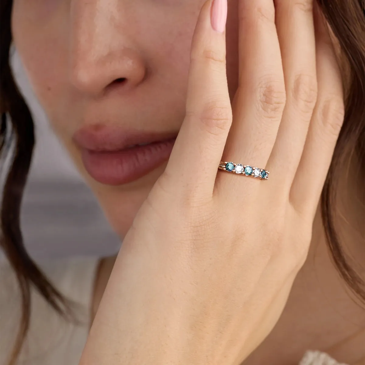 Rosecliff Luxe Diamond & Alexandrite Stackable Ring in 14k Gold (June) sold by Haverhill product image thumbnail 3