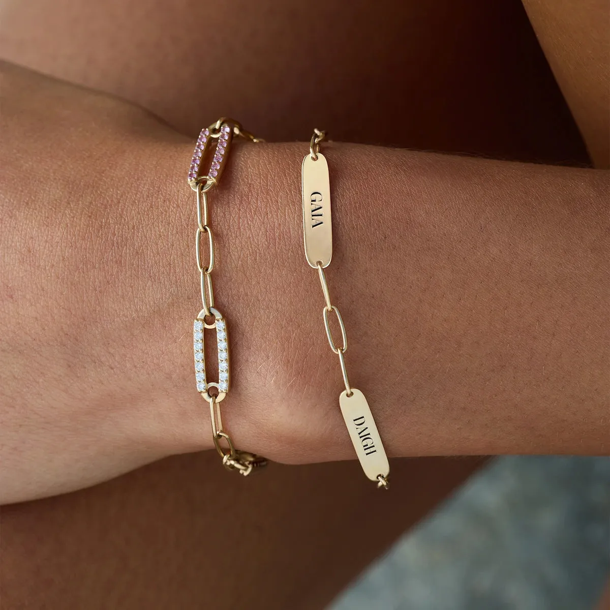 Large 4 Nameplate Bracelet on Adelaide in 14k Gold sold by Haverhill product image thumbnail 3