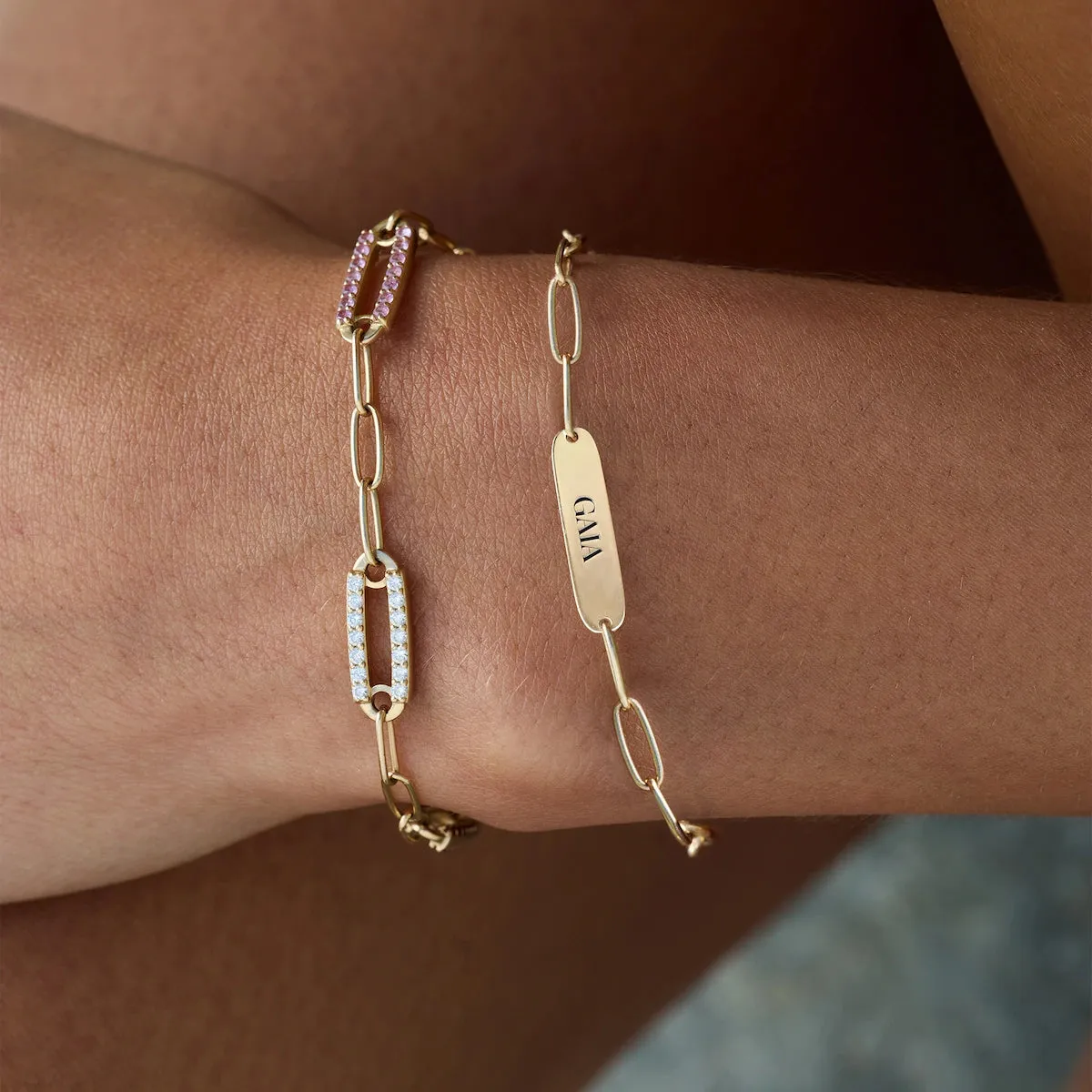 Large 1 Nameplate Bracelet on Adelaide in 14k Gold sold by Haverhill product image thumbnail 3