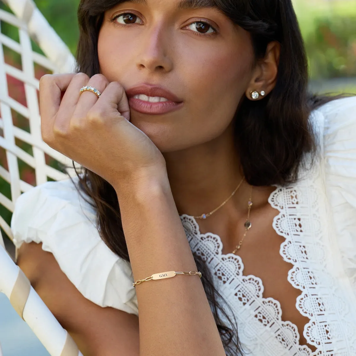 Large 1 Nameplate Bracelet on Adelaide in 14k Gold sold by Haverhill product image thumbnail 2