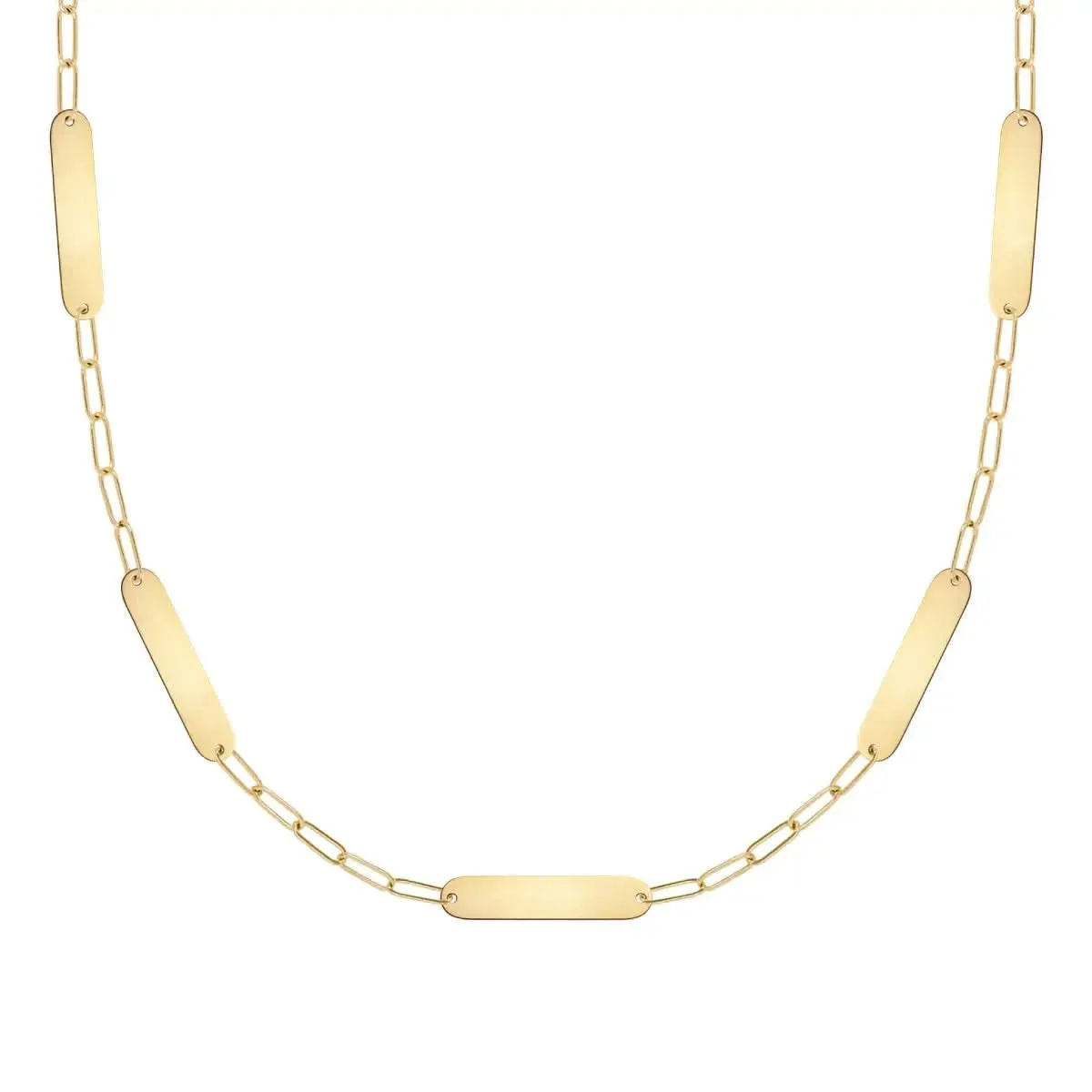 Petite 5 Nameplate Necklace on Adelaide Mini in 14k Gold sold by Haverhill