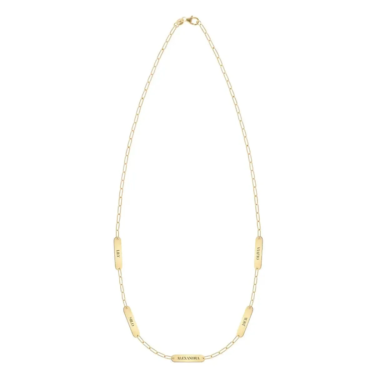 Petite 5 Nameplate Necklace on Adelaide Mini in 14k Gold sold by Haverhill product image thumbnail 5