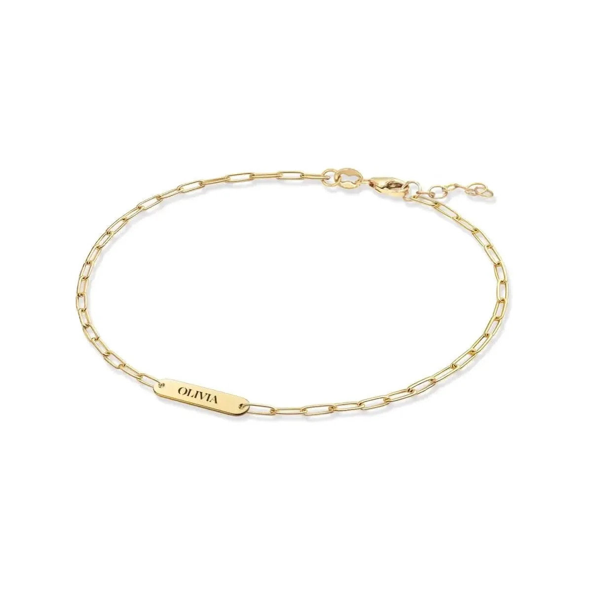 Petite 1 Nameplate Bracelet on Adelaide Mini in 14k Gold sold by Haverhill product image thumbnail 4