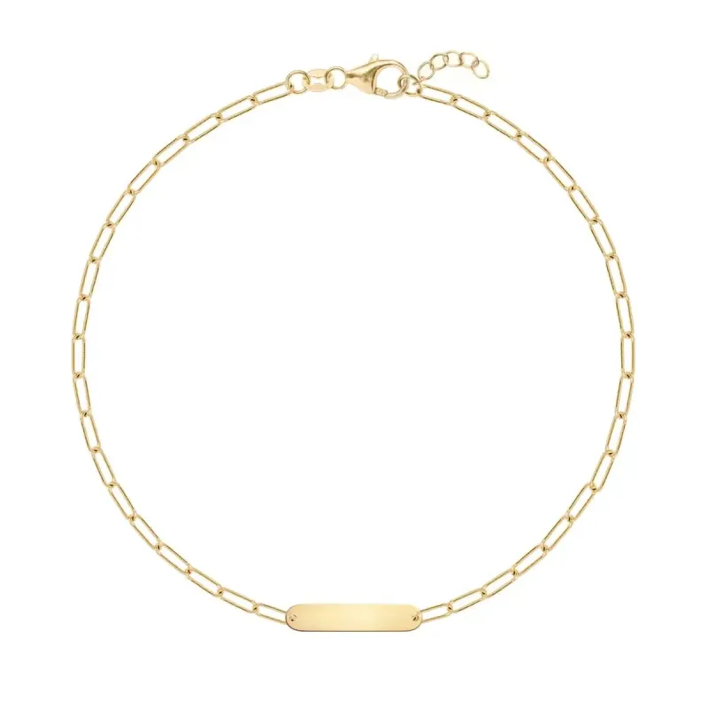 Petite 1 Nameplate Bracelet on Adelaide Mini in 14k Gold made by Haverhill