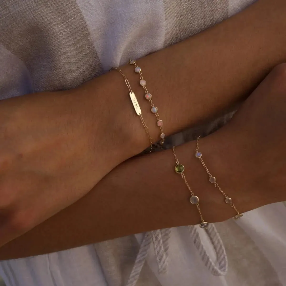 Petite 1 Nameplate Bracelet on Adelaide Mini in 14k Gold sold by Haverhill product image thumbnail 3