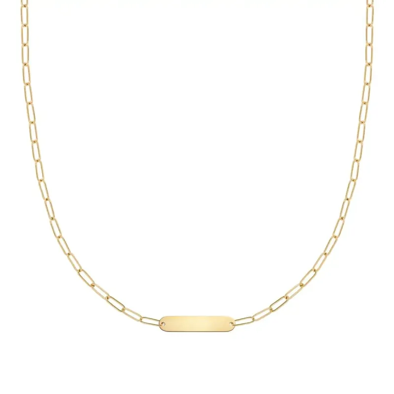 Petite 1 Nameplate Necklace on Adelaide Mini in 14k Gold made by Haverhill