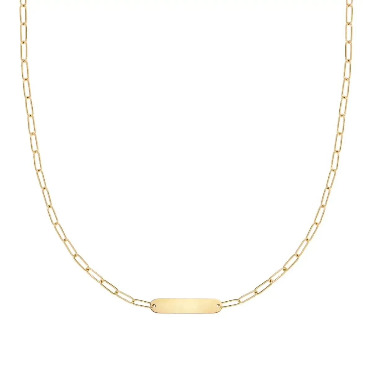 Petite 1 Nameplate Necklace on Adelaide Mini in 14k Gold sold by Haverhill