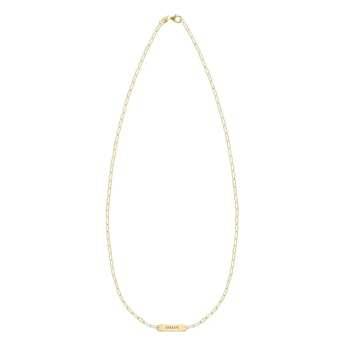 Petite 1 Nameplate Necklace on Adelaide Mini in 14k Gold sold by Haverhill product image thumbnail 5