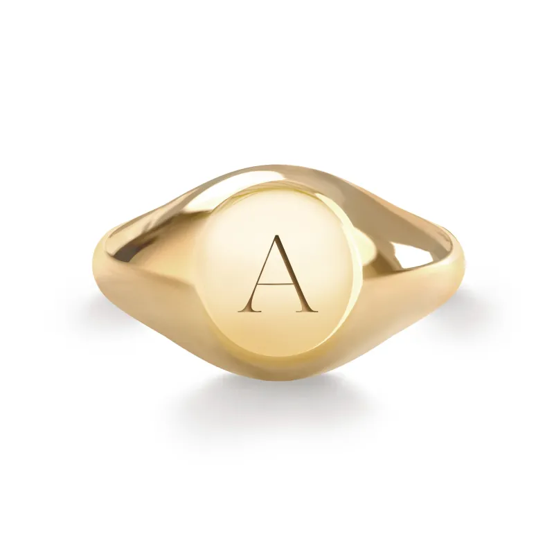 Signet Letter Ring in 14k Gold made by Haverhill