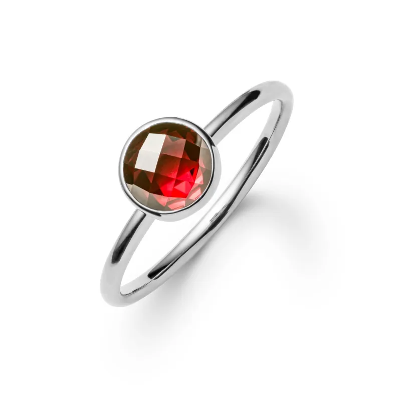 The Vault: Grand Garnet Ring, White Gold Size 6 made by Haverhill
